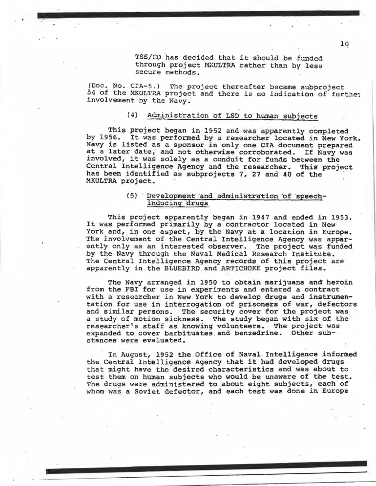 DOD report September 1977 CIA projects 2